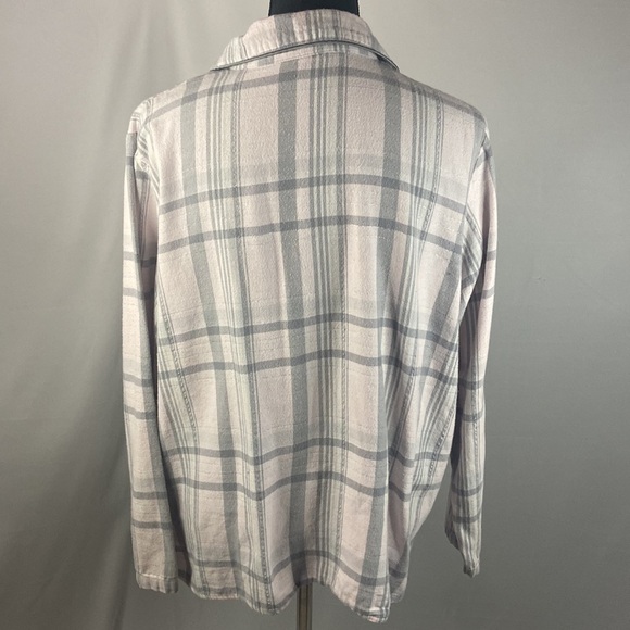 Croft & Barrow Intimates Flannel Plaid PJ Button Down Shirt - Picture 3 of 6